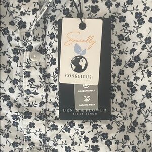 Denim & Flower Black and White Floral Shirt